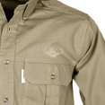 thumbnail image 3 of TAG Safari Men's Buffalo Logo Trail Long Sleeve Shirt w Chest Pockets (Khaki, Small), 3 of 4