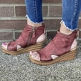 thumbnail image 1 of Moda mujer sólido verano señoras cómodas sandalias talón pendiente Casual playa zapatos Wmkox8yii  sa992, 1 of 5