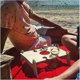 thumbnail image 3 of Wooden Folding Picnic Table with Glass Holder Round Foldable Desk, 3 of 5