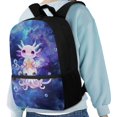 thumbnail image 4 of Uourmeti Durable 17 Inch School Backpack, Durable Fabric Adjustable Comfort Shoulder Adjustable Comfort Straps Student Bookbag, Axolotl Galaxy Pattern, 4 of 6