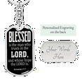 thumbnail image 2 of Blessed Is The Man Jeremiah 17:7 Swivel Keychain Dog Tag Stainless Steel or 18k Gold, 2 of 8