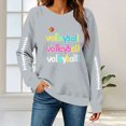 thumbnail image 3 of Trikvn Volleyball Graphic Sweatshirts for Women Casual Crewneck Long Sleeve Pullovers Fall Sports Fan Tops Letter Print Comfortable Activewear, 3 of 8