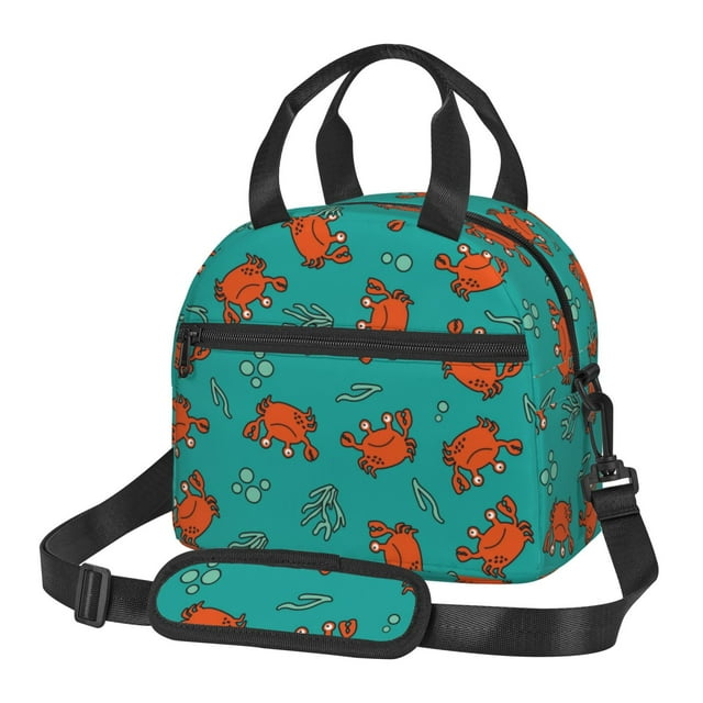 Disketp Colorful Crab Lonchera Térmica para Mujer y Hombre, Bolsa de Almuerzo Reutilizable e Impermeable para Trabajo, Viajes y Picnic