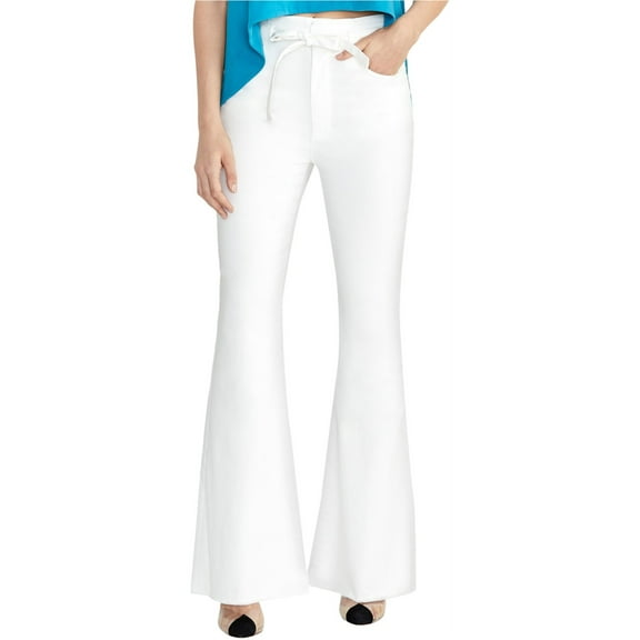 RACHEL ROY Womens White Belted Flare Jeans Size: 24 Waist