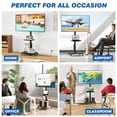 thumbnail image 7 of Rolling TV Stand with Power Outlet, Height Adjustable Portable TV Stand for 32-60 Inch TVs up to 88 lbs, Black, 7 of 7