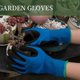 thumbnail image 2 of 2 Pairs, Blue Gardening Gloves For Women Men, Protective Polyester And Nitrile Thornproof Work Gloves, Breathable Durable Touch-Screen Garden Gloves For Weeding Digging Raking Pruning (Large), 2 of 4