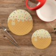 thumbnail image 2 of GZHJMY Ice Cream Texture Trivets Pot Holders Set of 2, Hot Pads, Table Mats,Placemats Set for Cooking and Baking, Cotton Braided Hot Pads, 7.09"+9.45", 2 of 7