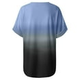 thumbnail image 7 of Aofany Womens Plus Size Tops Womens Plus Size Gradient Color V-Neck Short Sleeve T-shirt Tops Blouse, 7 of 7
