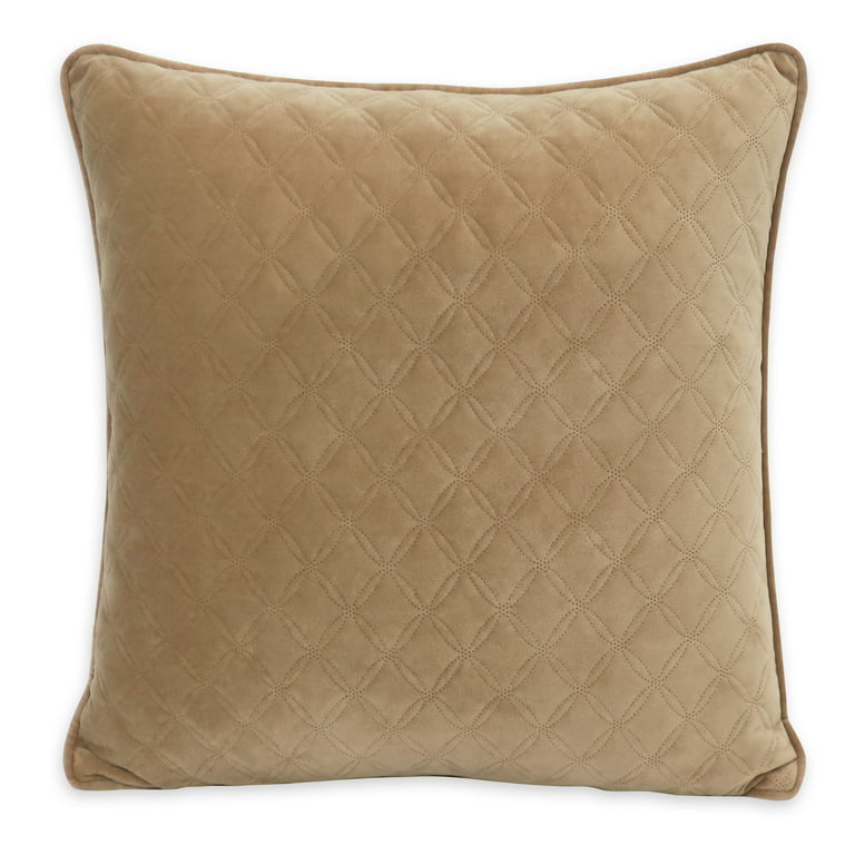 Better Homes & Gardens 19 x 19 Tan Quilted Look Throw Pillows - 2 ct