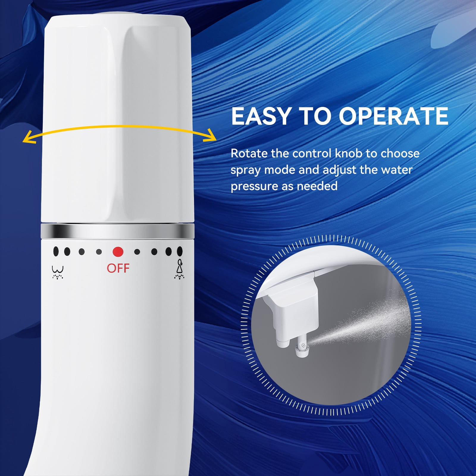 HOROW Ultra-Slim Bidet, Non-Electric Dual Nozzle Feminine Wash Fresh Water Sprayer, Adjustable Water Pressure, Bidet for Toilet Seat Attachment, Stainless Steel Inlet Badays