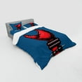 thumbnail image 3 of Ambesonne Indie Bedding Set 3 Pcs, Crab Claw Spiky Wristlets, Twin, Blue Red Black, 3 of 3
