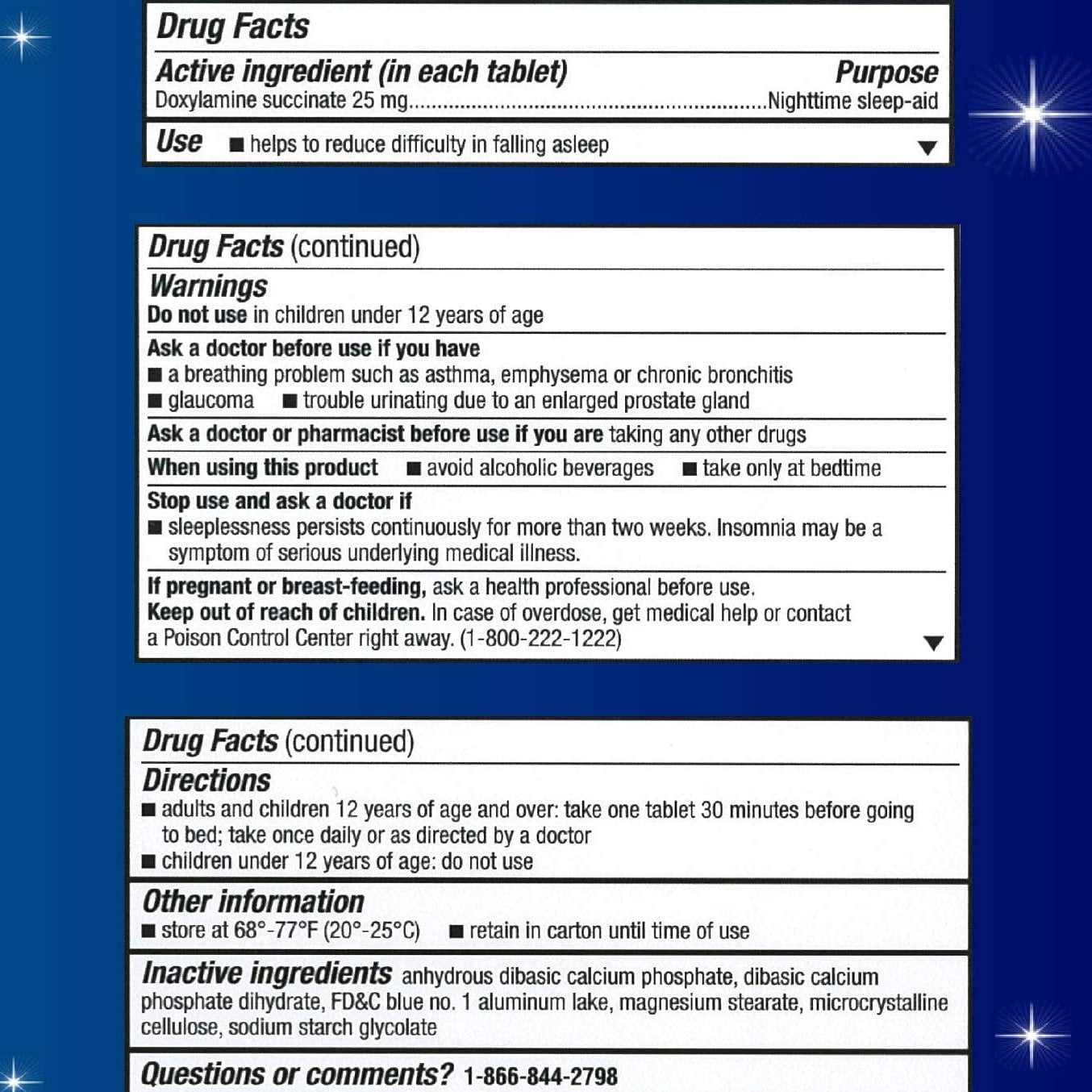 Unisom Doxylamine Succinate Tablets 25mg Nighttime Sleep-Aid, 32 ct, 3 Pack