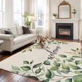 thumbnail image 2 of Non-Slip Rug Pad Rugs Retro Pastoral Green Eucalyptus Leaves Rectangle Area Rugs 5x7Ft Soft Carpet Pads for Living Room Kids Room, Welcome Text, 2 of 9