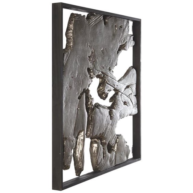 Benjara BM231930 Tree Cross Section Design Magnesium Oxide Wall Decor, Grey