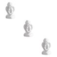 thumbnail image 4 of Wweixi Dazzling Resin White Angel Statue Enchanting Desktop Decor Collection Window Props for Christmas holding face 3Set, 4 of 6