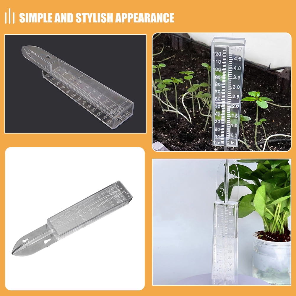 HONITANO Outdoor Rain Gauge Transparent Plastic 6 Pcs