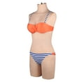 thumbnail image 3 of SAYFUT Women's Elegant Push Up Padded Two Piece Bandeaukini Top Scoop Bikini Bottom Set Swimsuits, 3 of 7