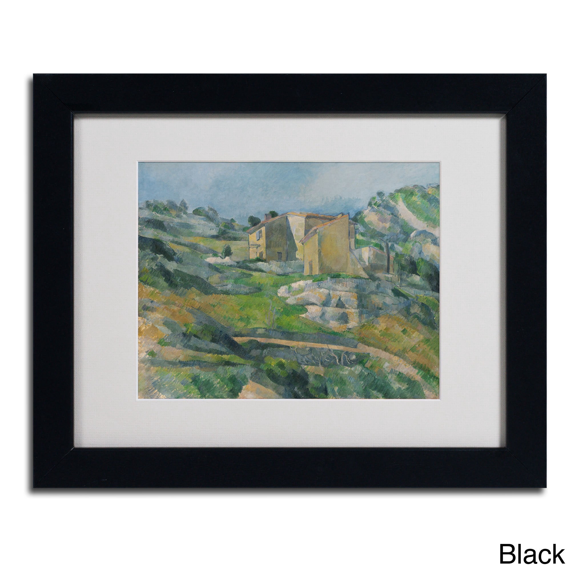 "Houses In the Provence 1833" Canvas Art by Paul Cezanne, Wood Frame