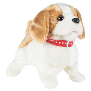 JEEXI Walking Barking Toy Dog with Remote Control Leash, 10 Plush