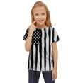 thumbnail image 1 of Gibobby Blusas Elegantes Día de la Independencia para niños pequeños 4 de julio Camisetas estampadas con gráficos en 3D Niños Niñas Novedad Camisetas de manga corta Unisex Casual （Gris， 4-5 Años), 1 of 4