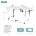 thumbnail image 3 of CL.HPAHKL 4 FT Folding Table Adjustable Height, Plastic Folding Tables Fold-in-Half Party Tables with Carrying Handle Portable Tables Folding for Picnic, Dining, Party, Office, Home, Black, 3 of 8