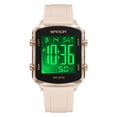 thumbnail image 4 of Digital Watches for Men Women Waterproof Unique Rectangle Watch Stopwatch Countdown Alarm Analog Silicone Strap Transparent Case, 4 of 8