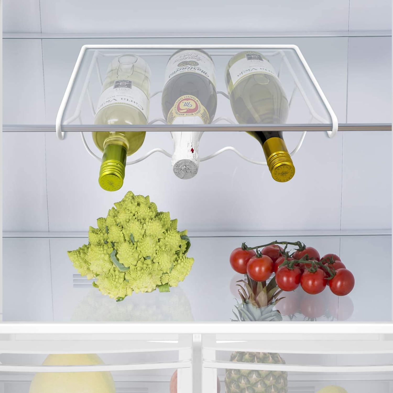 Sorbus Fridge Wine Rack, Refrigerator Bottle Holder, Holds 3 Wine Bottles, Universal Fit