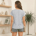 thumbnail image 5 of SOMER Womens Tops Petal Sleeve Square Neck T Shirt Casual Loose Button Blouse Tees Spring and Summer Trendy 2026, 5 of 6