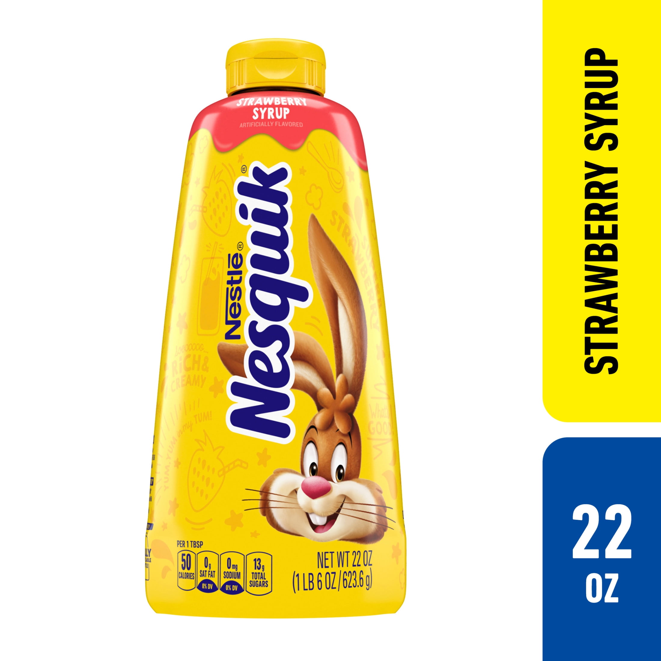 Nesquik Strawberry Syrup, Mix Ice Cream Flavors, 22 oz Squeeze