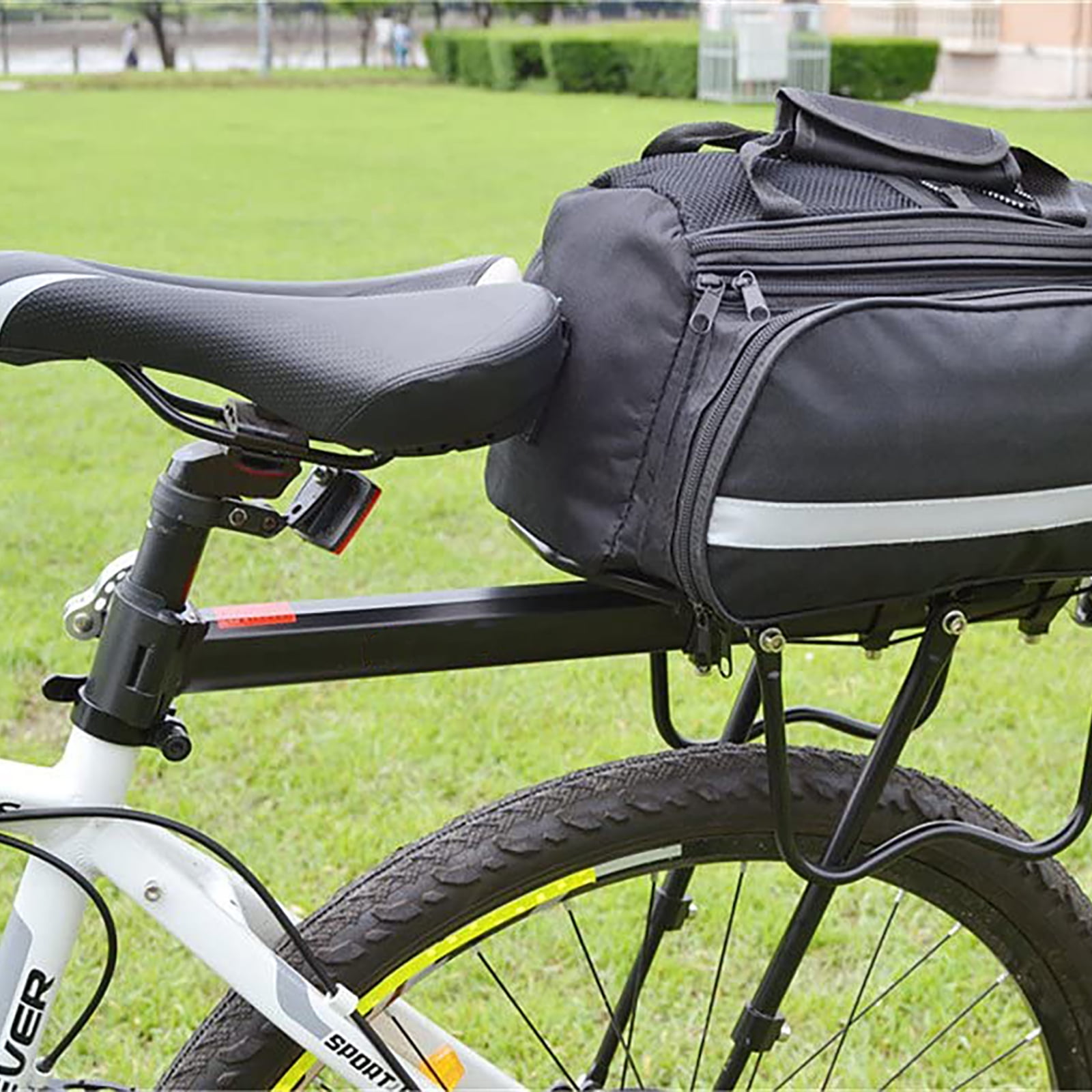Semfri Adjustable Bike Cargo Rack Rear Mount with 110Lb Capacity for Mountain Bikes with Reflective Logo Black Walmart
