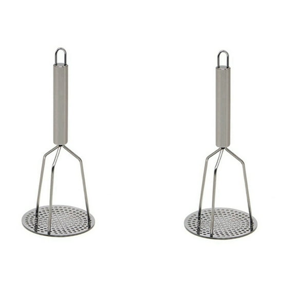 2X Stainless Steel Potato Masher with Handle for Creamy Mashed Potato Vegetable Fruit A of Foods Kitchen Tools