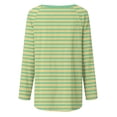thumbnail image 5 of hxobax Womens Striped Oversized Tshirt Casual Crewneck Tunic Tops Fall Long Sleeve Raglan Shirts Top, 5 of 6