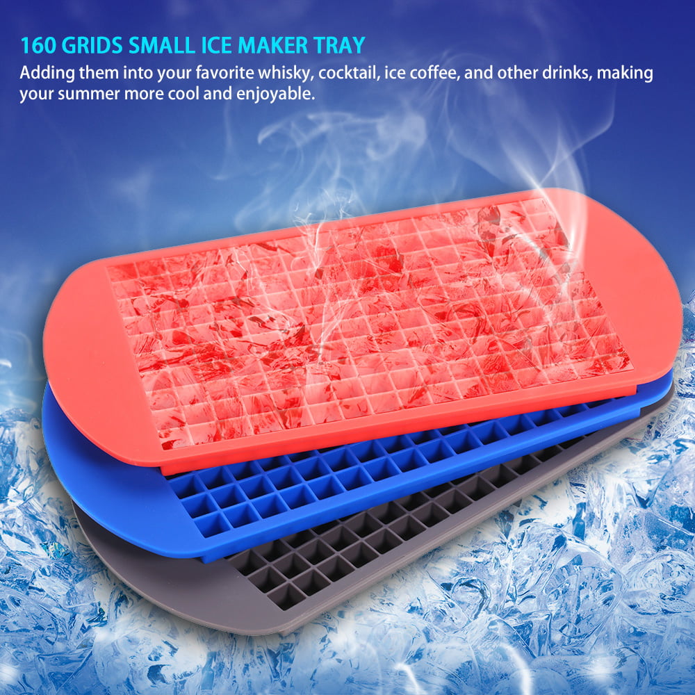 Ice Maker Mold 160 Grids Mini Ice Cube Tray Frozen Silicone Trays Bar Whiskey