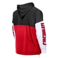 thumbnail image 3 of Men's-New Era  Red/Black Cincinnati Reds Color Block Full-Zip Hoodie Windbreaker, 3 of 5