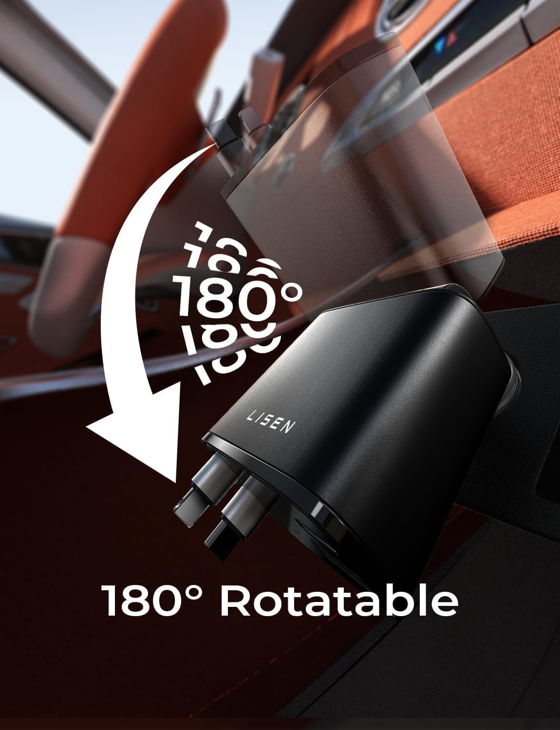 LISEN Retractable Car Charger, 69W USB C Car Accessories Adapter for iPhone 16 USB C Charger Fast Charging, Truck Accessories, Travel Essentials Gifts for Women Men, for iPhone 16 15 14 13 12 Pro Max