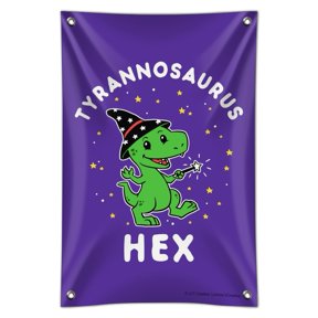 Tyrannosaurus Hex T-Rex Wizard Witch Funny Humor Home Business Office Sign