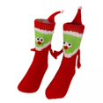 thumbnail image 1 of 2 Calcetines Navideños De La Mano Para Parejas, Rojos, Para Correr Al Aire Interior A Diario, 1 of 8