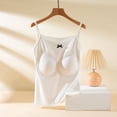 thumbnail image 2 of Tank Tops for Women Built in Bra Backless Basic Double Lined Summer Spaghetti Strap Sleeveless Cami Workout Shirts with Molded Cups and Adjustable Straps White XXL, 2 of 8