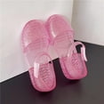 thumbnail image 5 of JDEFEG Girls' Jelly Sandals Comfort Summer Outdoor Casual Beach Shoes Non Slip Walking Shoes Girls Princess Shoes Children's Closed Toe Sandals Little Girl Baby Jelly Shoes Pink Size 10.5, 5 of 7