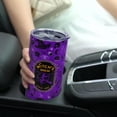 thumbnail image 5 of Halloween Tumbler 20 oz Travel Holiday Coffee Mug Purple Witch Skinny Tumblers with Lid and Straw Stainless Steel Insulated Coffee Cups Halloween Gifts for Women Girls, 5 of 6