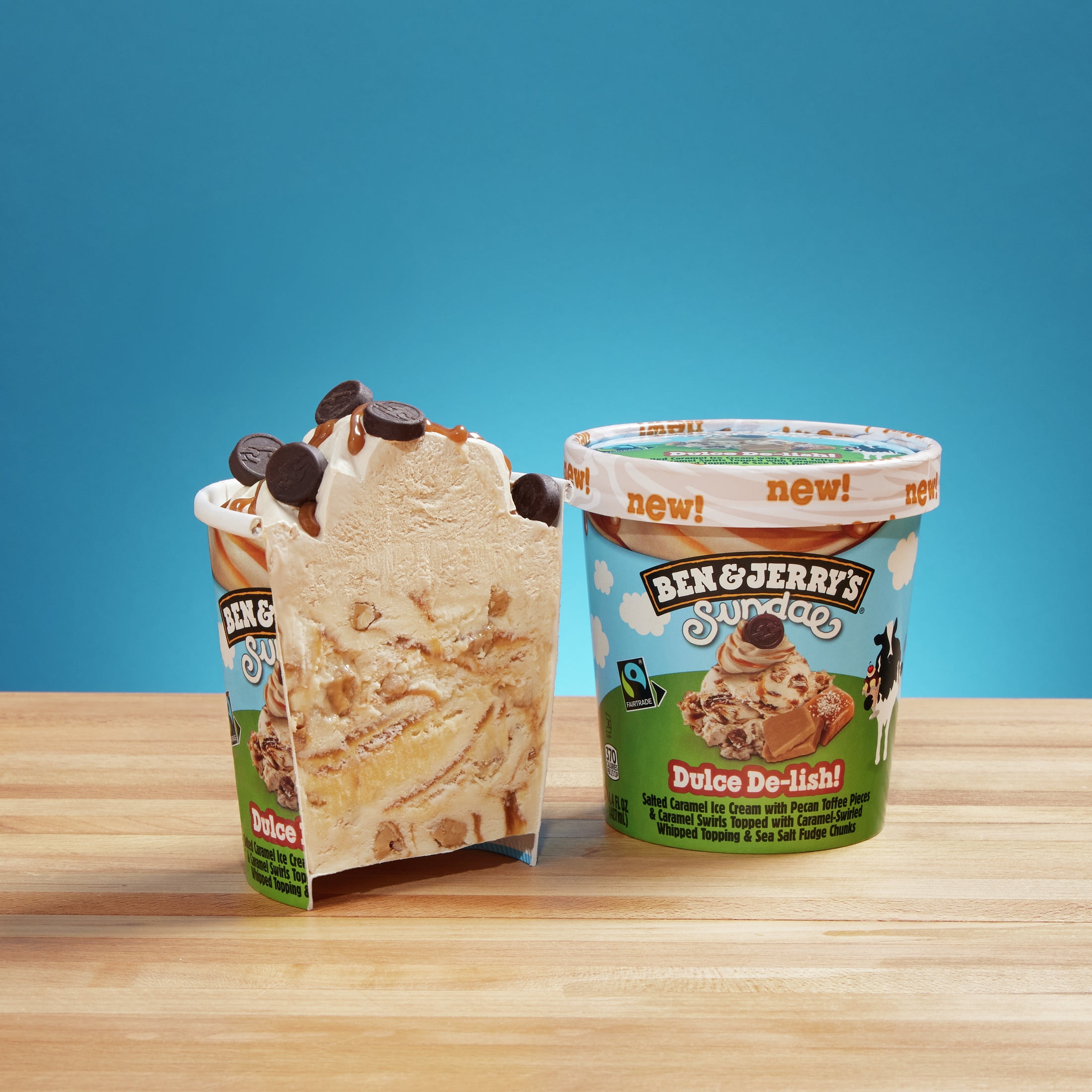 Ben & Jerry's Sundae Dulce De-lish Salted Caramel Dulce De Leche Ice Cream, 14.4 fl oz