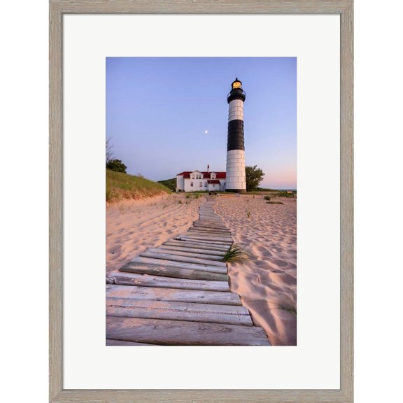 Great Art Now Big Sable Point Lighthouse by Adam Romanowicz, Framed Wall Art, 16.5W x 22H