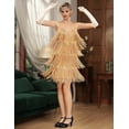 thumbnail image 4 of PrettyGuide Women's 1920s Flapper Dress V Neck Slip Fringed Sequin 20s Great Gatsby Party Mini Dress, 4 of 7