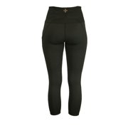 TOMMIE COPPER Women's Lower Back Support Capri Leggings, Black, Small