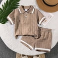 thumbnail image 2 of ANINEO Stylish Boys Summer Outfit Sets Comfortable Short Sleeve Lapel Shirt And Shorts For Toddler Casual Wear And Daily Activities Cute Child Clothes Sets, 2 of 6