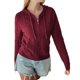 thumbnail image 1 of Suéteres de Punto para Mujer, Suéteres de Larga con Cuello en V, Camisetas Casuales, Conjuntos de Moda de Otoño. Vino Tinto M, 1 of 7