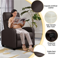 thumbnail image 5 of Alden Design Faux Leather Push Back Theater Recliner Chair with Footrest for Living Room, Brown, 5 of 9