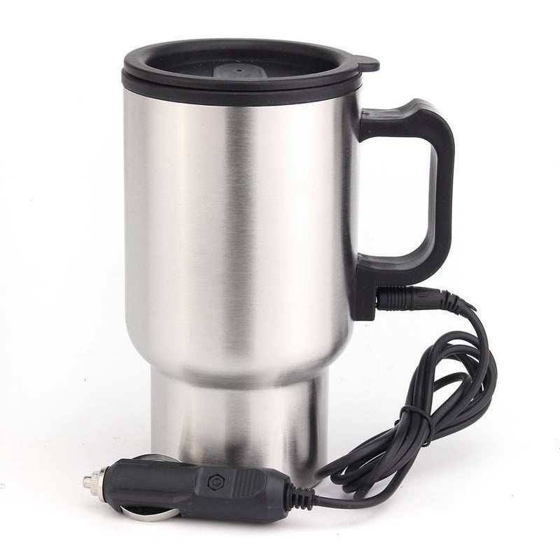 Lorenlli 12V Steel Thermos Heating Cup Car Auto Adapter Heated Kettle Travel 500ml Essential Accessories 