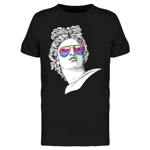 Smartprints Mens Graphic Tee - Apollo Head With Glasses - Regular Fit 100% Cotton