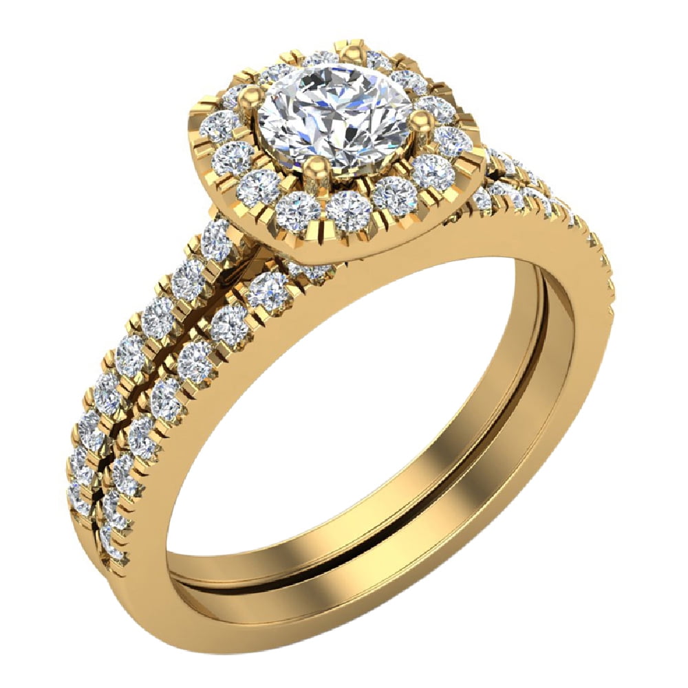 Details about   14k Yellow OR White Gold Princess Halo CZ Engagement Ring Anniversary Square CZ 